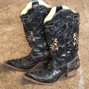 Corral Vintage Western Boots Black Lizard 7 1/2